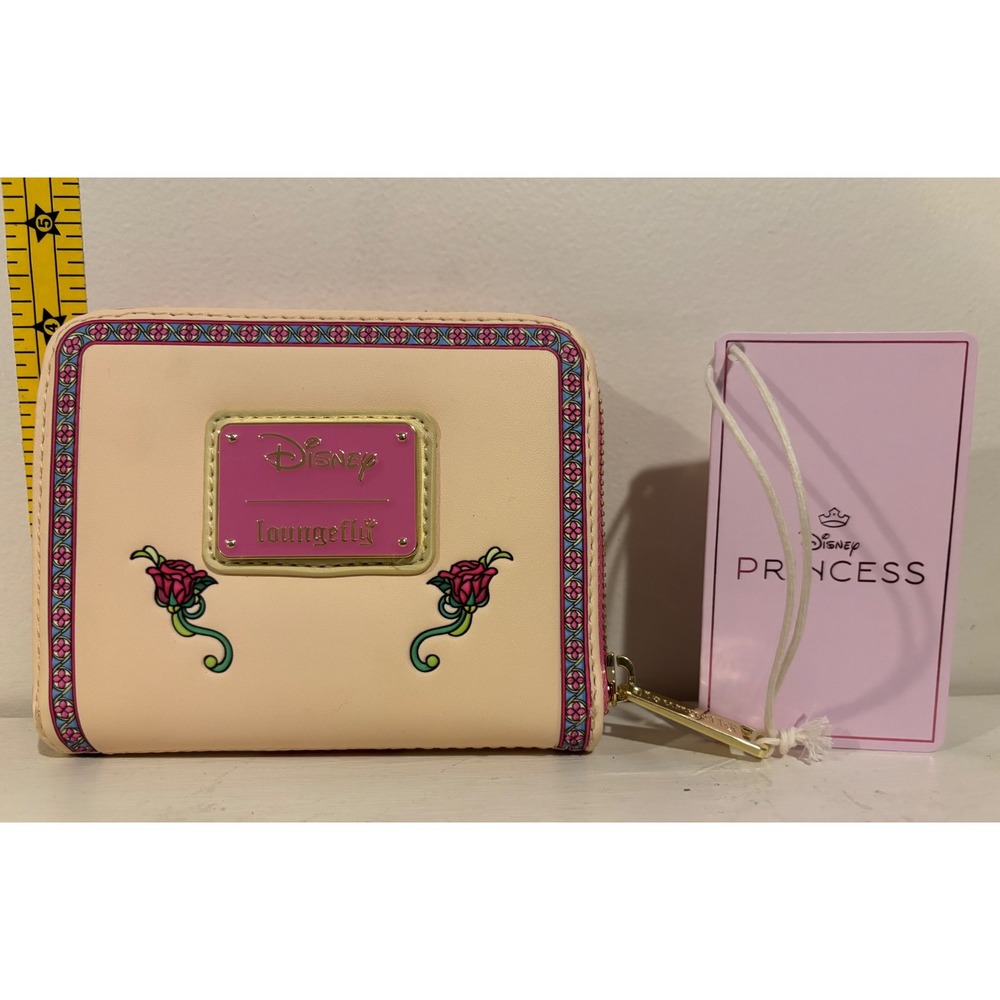 Loungefly Sleeping Beauty Wallet Women Pink Stained Glass Aurora NWT